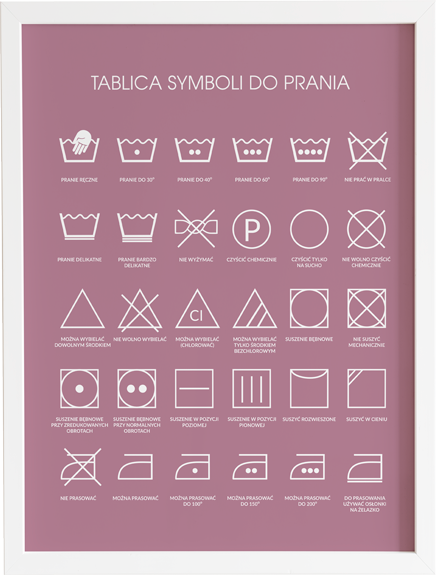 Tablica symboli do prania violet