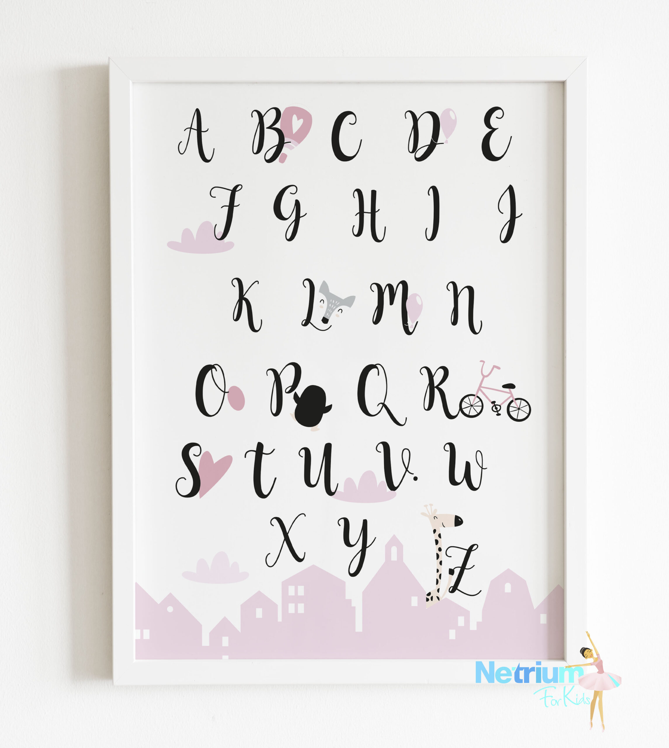 alfabet obraz do pokoju dziewczynki